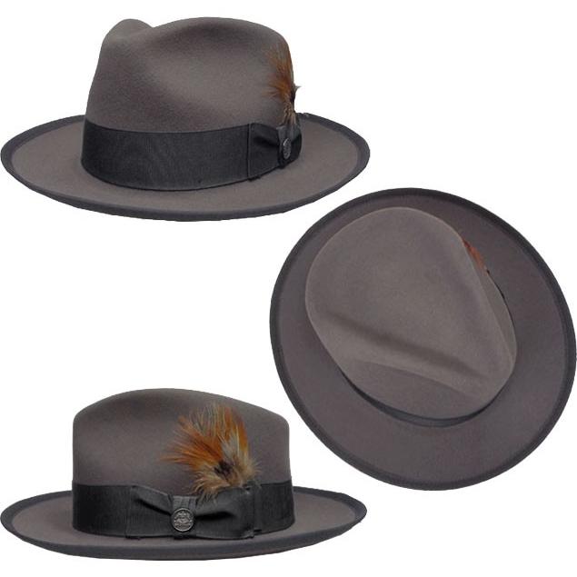 帽子 ステットソン STETSON  ST159 WHIPPET マニッシュハット チャコールグレー 黒 ビーバー メンズ レディースの画像