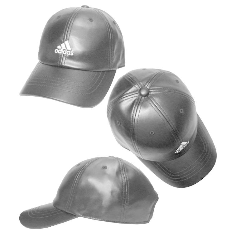 adidas（アディダス） AD PU LEATHER 6P CAP ブラック レザーキャップ