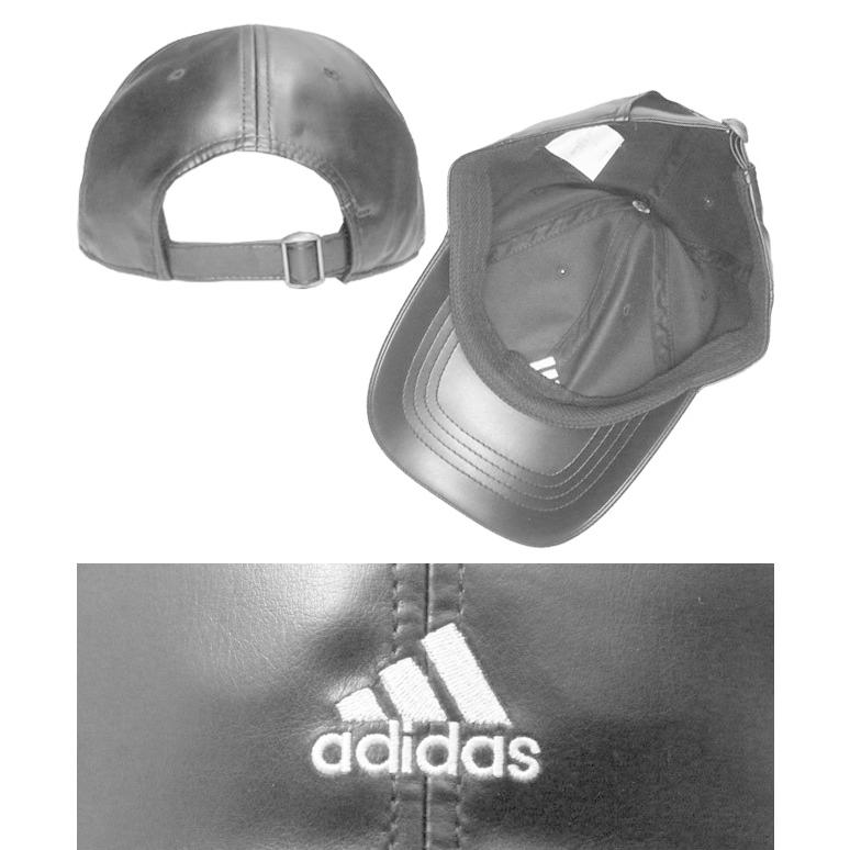 adidas（アディダス） AD PU LEATHER 6P CAP ブラック レザーキャップ