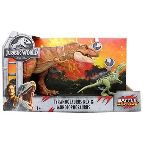 即日出荷 ジュラシック ワールド 炎の王国 18 バトルダメージ アクションフィギュア 2パック ティラノサウルス レックス Vs モノロフォサウルス 最安値に挑戦 Missbargainhuntress Com
