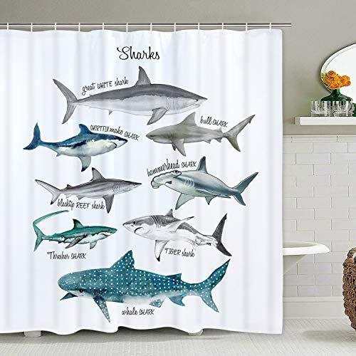 Ikfashoni シャワーカーテン サメの種類 バスカーテン可愛いシャワーカーテンおしゃれお風呂用カーテン サメ 175x178cm Ppo Vjl05j1ig Praticoplus 通販 Yahoo ショッピング
