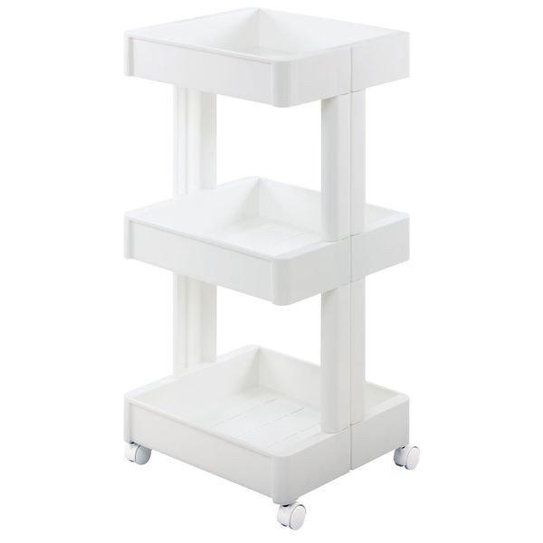 スマートワゴンｗ３５０ ３段 Wh キッチン スリム 組立式 隙間収納 すき間 収納ストッカー キッチン