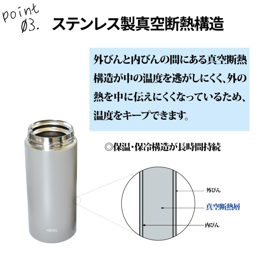 アスベル 真空断熱タンブラー 500ml TLW500 マグボトル 保温 WL500
