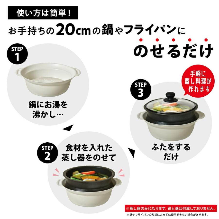 パークレーン のせるだけで使える蒸し器 選べる2タイプ【20cm用