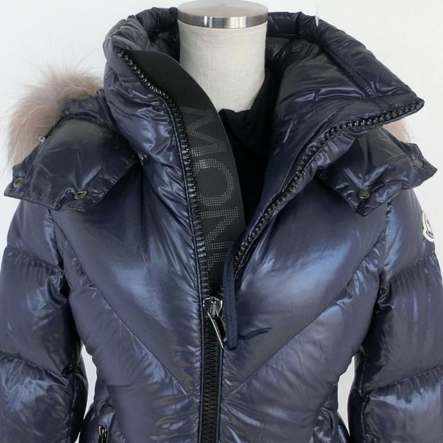 新品 モンクレール ダウン コート ジャケット レディース サイズ(00) リアルファー付 MONCLER RIBAFUR F20931C57501 C0065 742 ネイビー｜pre-ma｜03