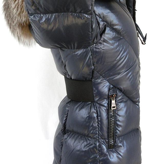 新品 モンクレール ダウン コート ジャケット レディース サイズ(00) リアルファー付 MONCLER RIBAFUR F20931C57501 C0065 742 ネイビー｜pre-ma｜09