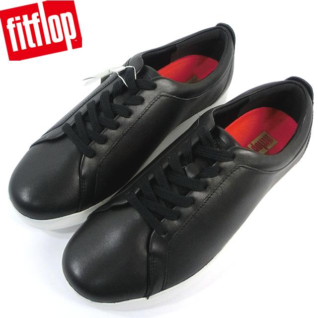 fitflop（フィットフロップ） ブラックレザースニーカー 24cm FitFlop フィットフロップ スニーカー ベルクロ仕様 レディース