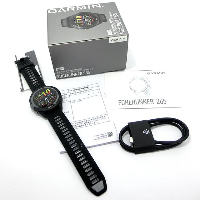 美品 Garmin Forerunner 265 ブラック（箱、備品完備） GARMIN（ガーミン） 【アウトレットセール】ガーミン フォアランナー