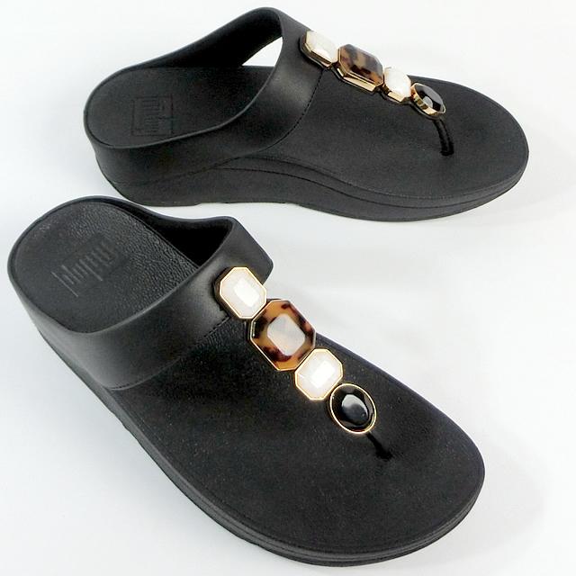 フィットフロップ  サンダル レディース FITFLOP  FINO MULTI-STONE  IU9-090 BLACK ブラックの画像