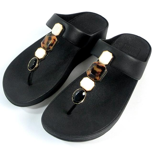 フィットフロップ  サンダル レディース FITFLOP  FINO MULTI-STONE  IU9-090 BLACK ブラックの画像