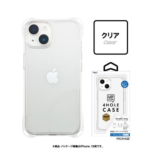 iPhone15 iPhone15Pro 対応 4ホールケース i37F-RiJS /クリア ブルー パープル 四つ角ストラップホール 耐衝撃TPU | SUNCREST | 01