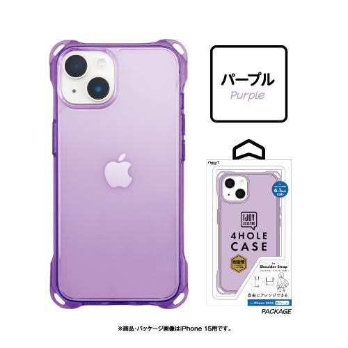 iPhone15 iPhone15Pro 対応 4ホールケース i37F-RiJS /クリア ブルー パープル 四つ角ストラップホール 耐衝撃TPU | SUNCREST | 03