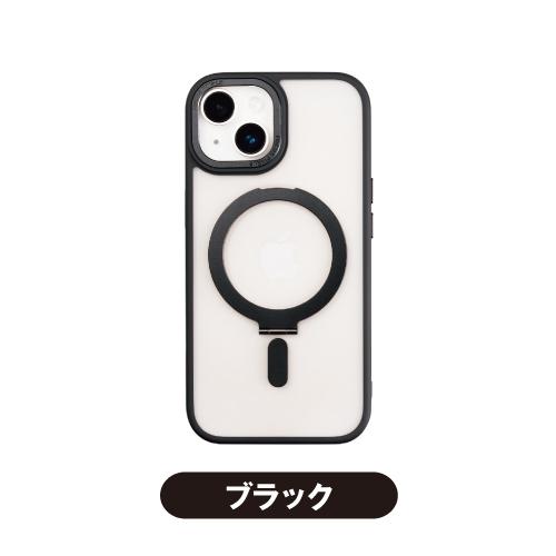 送料無料 iPhone15/14/13対応マグスタケース MagSafe対応 スタンド付き NEWT カラフル i37FiJS04-6 /クリア ブラック パープル | SUNCREST | 02
