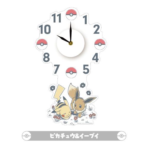 送料無料 ポケットモンスター ウォールクロックステッカー WC-PM-01-3 /ピカチュウ＆イーブイ フシギダネ＆ヒトカゲ＆ゼニガメ ミュウ ポケモン | 東洋ケース | 01