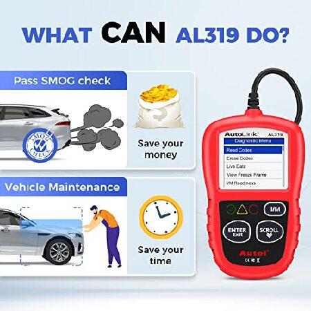 Autel Autolink AL319 OBD2スキャナー 診断機 コードの読み取りと消去 OBD2スマートでパワフルなスキャン 自動車診断ツール エミッションモニターのステータスの - 3