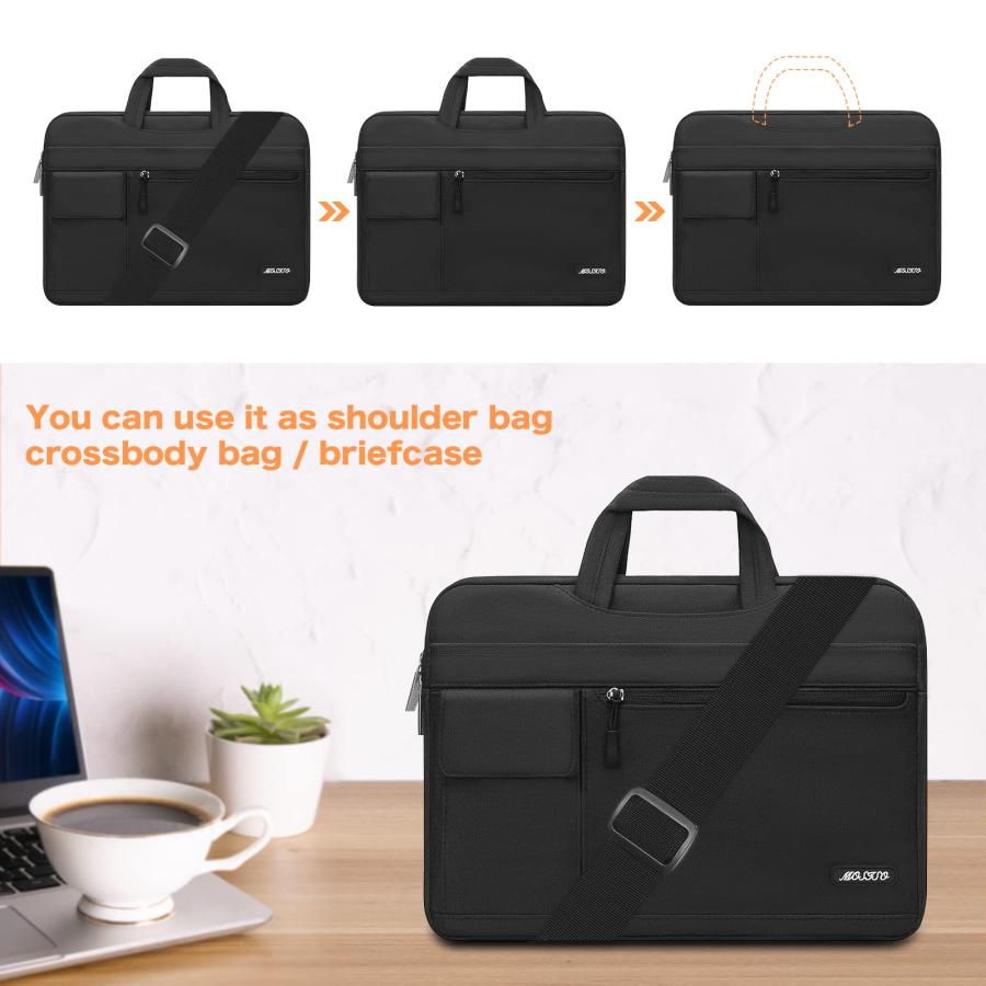 代引不可 MOSISO Laptop Shoulder Bag Compatible with MacBook Air/Pro，13-13.3 inch， 14 inch Notebook， 2023-2021 A2779 M2 A2442 M1，Polyester Flapover Briefcase Sl