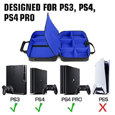 USA GEAR Console Carrying Case PS4 Case Compatible with Playstation 4 Slim PS4 Pro and PS3 Customizable Interior Stores PS4 Games PS4 Controlle