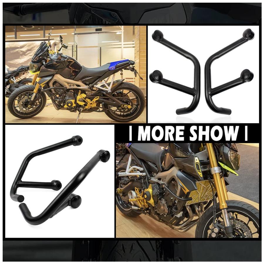 大人気の FATExpress Motorcycle Highway Crash Bar Accessories， Black Steel Engine Guard Bumper Frame Falling Protector for Yamaha FZ09 MT09 FZ MT 09 FZ-09 MT-09