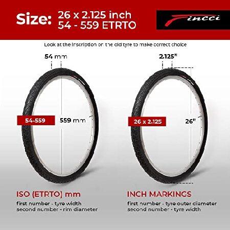 ネット Fincci Pair of Bike Tires 26 x 2.125 Inch 54-559 Slick Foldable Tire for Cycle Road Hybrid Street Bike - 26x2.125 Bicycle Tire Pack of 2