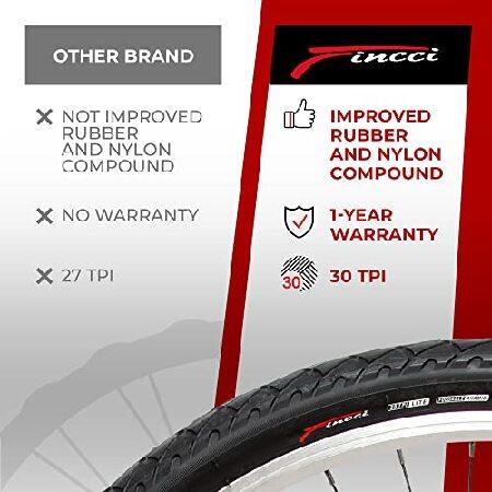 ネット Fincci Pair of Bike Tires 26 x 2.125 Inch 54-559 Slick Foldable Tire for Cycle Road Hybrid Street Bike - 26x2.125 Bicycle Tire Pack of 2