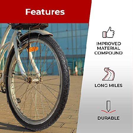 ネット Fincci Pair of Bike Tires 26 x 2.125 Inch 54-559 Slick Foldable Tire for Cycle Road Hybrid Street Bike - 26x2.125 Bicycle Tire Pack of 2