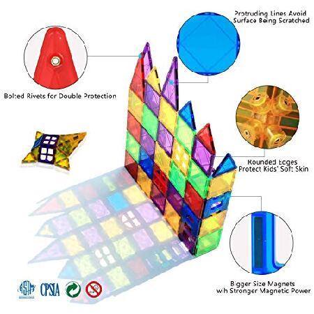 セールの時期に安く購入 MAGBLOCK Magnet Toys Kids Magnetic Building Tiles 100 Pcs 3D Magnetic Blocks Preschool Building Sets Educational Toys for Toddlers Boys and Girls.
