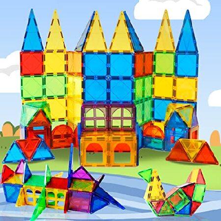 セールの時期に安く購入 MAGBLOCK Magnet Toys Kids Magnetic Building Tiles 100 Pcs 3D Magnetic Blocks Preschool Building Sets Educational Toys for Toddlers Boys and Girls.