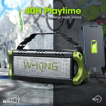 安い直送 W-KING 50W Bluetooth スピーカー、IPX6 防水ポータブルスピーカー、ワイヤレススピーカー bluetooth 重低音、40時間連続再生/強化された低音イコライザー/2