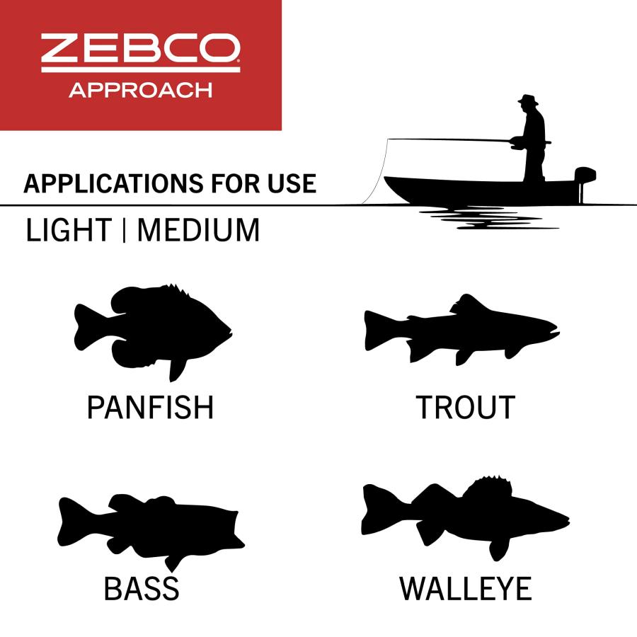 早期割引送料無料 Zebco Approach スピニングリールと釣り竿コンボ 6フィート 2ピース ファイバーグラス釣りポール スプリットグリップ EVAロッドハンドル サイズ20リール アルミ