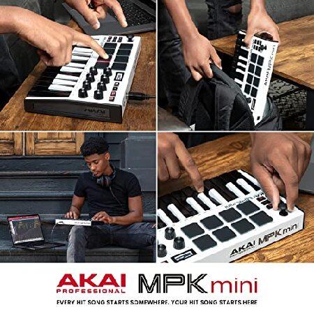 待望の再入荷 Akai Pro MIDIキーボード 25鍵USB ベロシティ対応8パッド音楽制作ソフト MPK mini mk3 白