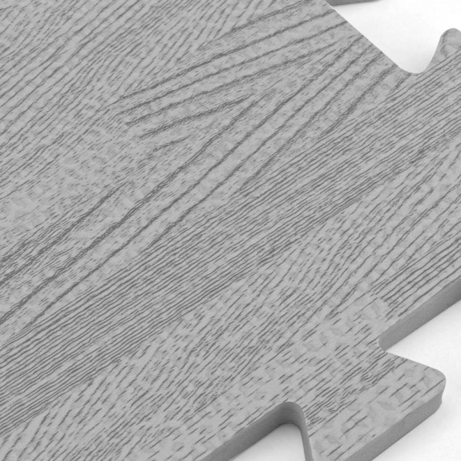 【レビューを書けば送料当店負担】 Tebery 16 Pieces Printed Wood Grain Interlocking Floor Tiles 3/8-Inch Thick EVA Foam Grey Puzzle Floor Mat