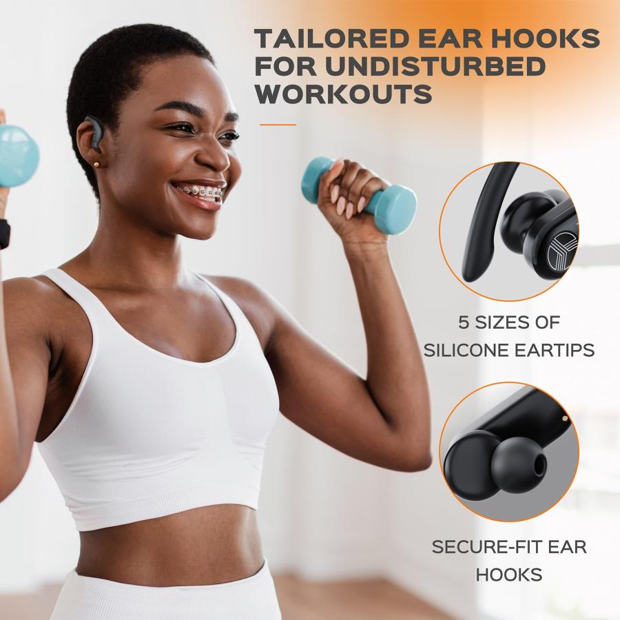 新品／翌日出荷 TREBLAB X3-Pro - Wireless Earbuds with Earhooks - 145H Playtime， IPX5 Waterproof Earphones for Running ＆ Workout - Sport Bluetooth Headphones with Ch