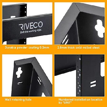 最新売れ筋 RIVECO 4U オープンフレームラック 壁マウント＆デスクトップマウント 組み立て不要 ネットワーク機器＆データAV HiFiステレオゲーミング電子機器シェルフ用サー