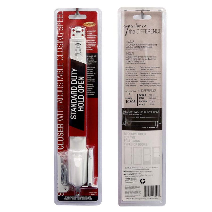 LARSON Certified Storm Door Hold-Open Closer Kit White