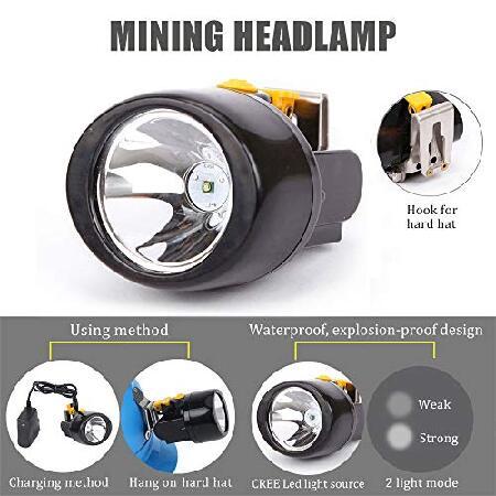 在庫あり/即出荷可 Yongkist Waterproof Explosion Proof Safety Mining Headlight Rechargeable LED Miners Head Light Flashlight Underground Head Lamp Coal Mining Lights for