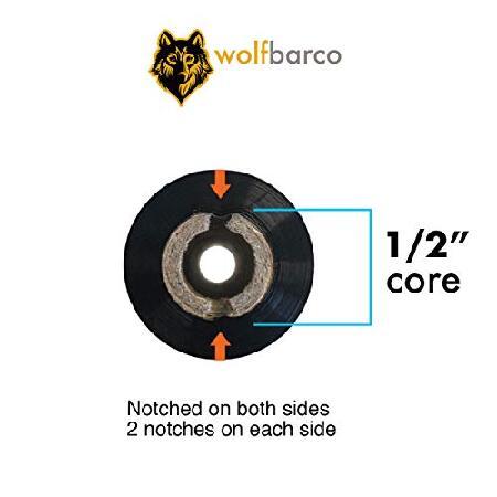 最低価格で販売 12 Rolls Wolfbarco 2.24 x 361´ 57mm x 110m Premium Wax/Resin Thermal Transfer Ribbon for Label/Oil Change Sticker for GoDex RT200i， RT230i， Core Si