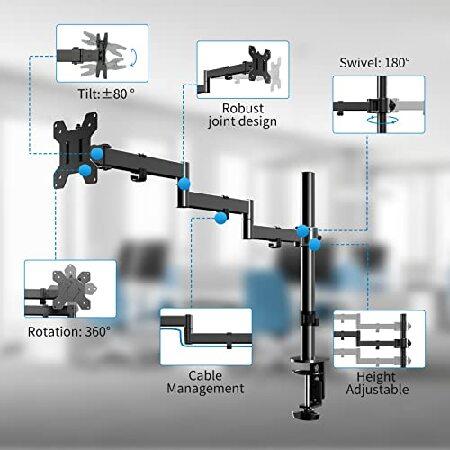 大阪超特価 シングルロングモニタースタンド 13~32インチ コンピューターモニターデスクマウント エクストラロング 調節可能なモニターアーム VESAスタンド 1画面用 最大VES