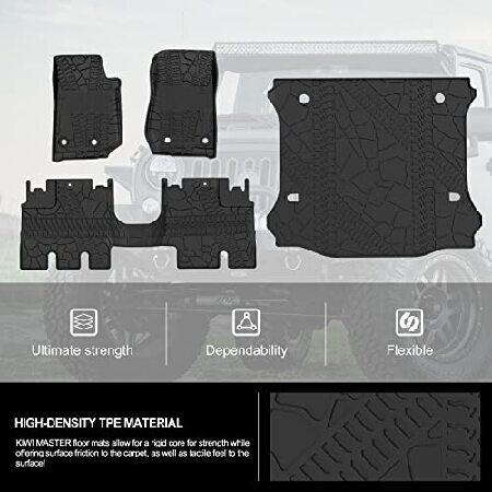 新作商品 KIWI MASTER Alfombrillas de piso y forro de carga compatibles con Jeep Wrangler JK 2014-2018 para todo tipo de clima， solo compatible con modelos sin