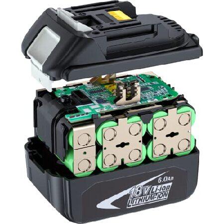 限定商品サイト 2 Packs Replace for Makita 18V Battery 6.0Ah， Replacement Makita 18 Volt BL1860B Batteries BL1820B 1830B 1840B 1850B， Compatible with Makita 18v Tools