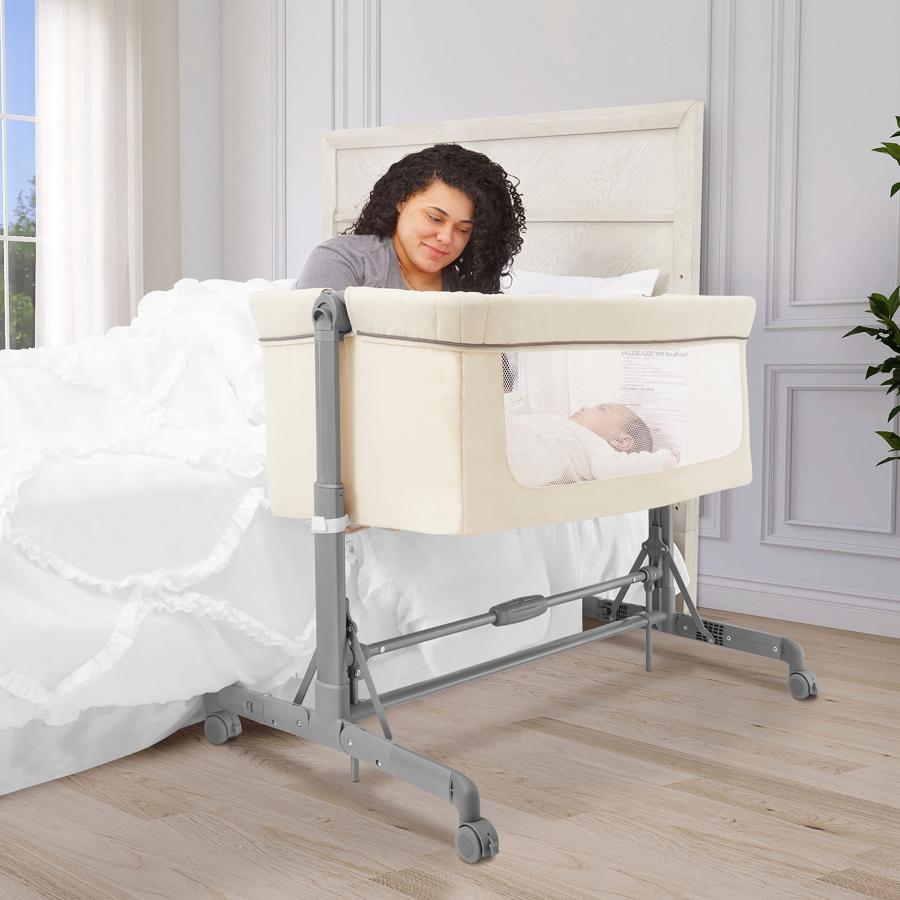 Dream On Me Zimal and Bedside Sleeper in Ivory, Lightweight
