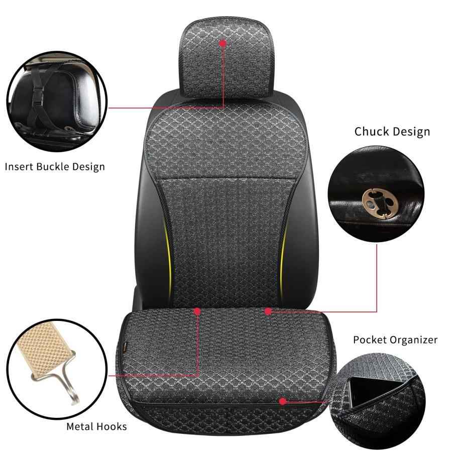 特選品 XZPILINA Breathable Car Seat Cover，Front Seat Protector，Luxury Driver Seat Cover， Universal Car Seat Cushion，Suitable for All Seasons，Airbag Compatibl