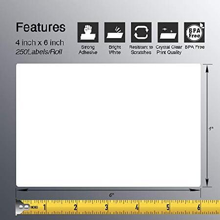 BETCKEY　4&quot;　x　4XL),　Perforat　Labels　for　Blank　with　Rollo　＆　x　Compatible　(102　6&quot;　152　Label　mm)　mm　dymo　＆　Zebra　Shipping　Adhesive　Premium　Printer(not