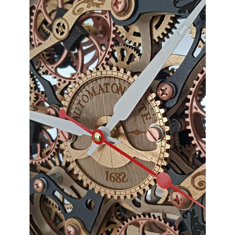 【ポケモンレジェンズ】 Automaton Bite Kinetic Art Wall Clock 1682 Black Gold Full Сircle， Moving Gears Steampunk， Vintage Design， Large Industrial Home Decor