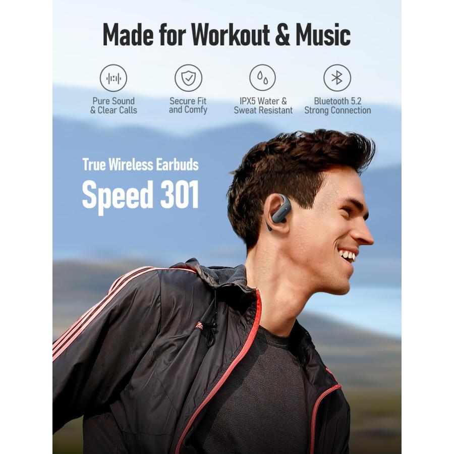 限定商品*送料無料 Audiovance Speed 301 Wireless Earbuds Bluetooth Headphones for Workout Running Sports， Secure ＆ Comfort Fit Ear Buds for iPhone and Android (SP301)