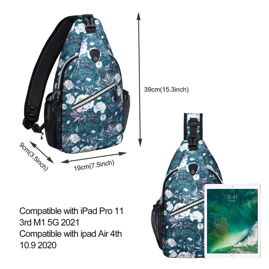 クリアランス半額 MOSISO Sling Backpack， Multipurpose Travel Hiking Daypack Rope Crossbody Shoulder Bag， Rosa Banksiae