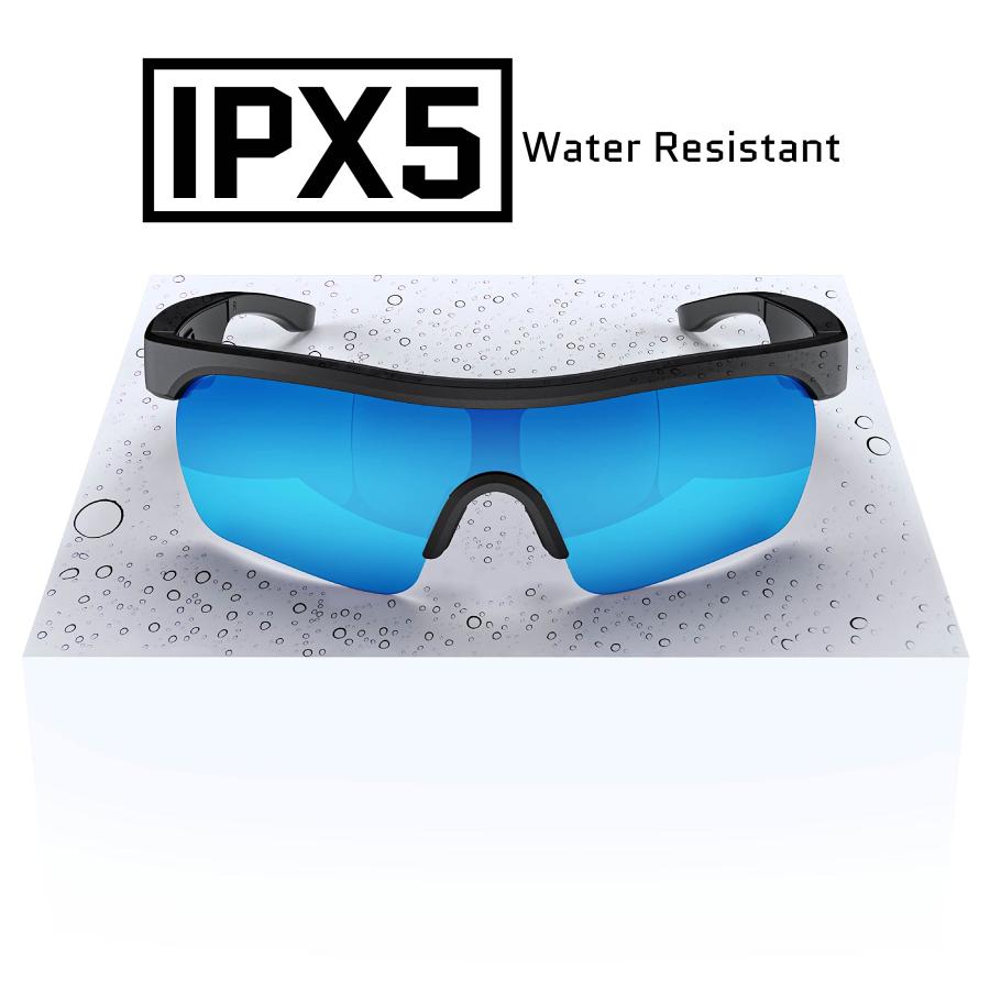 【超歓迎された】 Ghostek SHADES Wireless Audio Sunglasses Open Ear Headphones Smart Headset Speaker for Men and Women with Built-In Mic， IPX5 Water Resistant， Integrat