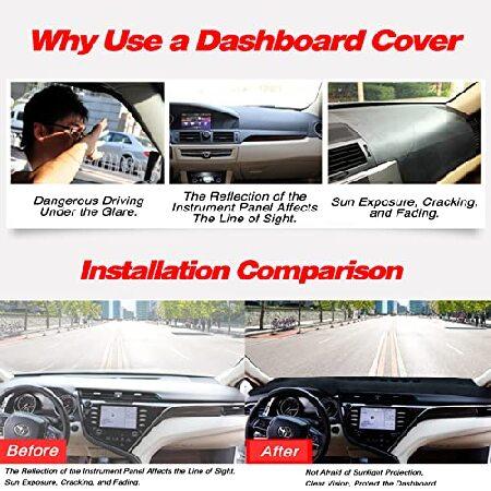 KEYOOG Flannel Dashboard Cover Nonslip Car Dash Board Mat Fit for