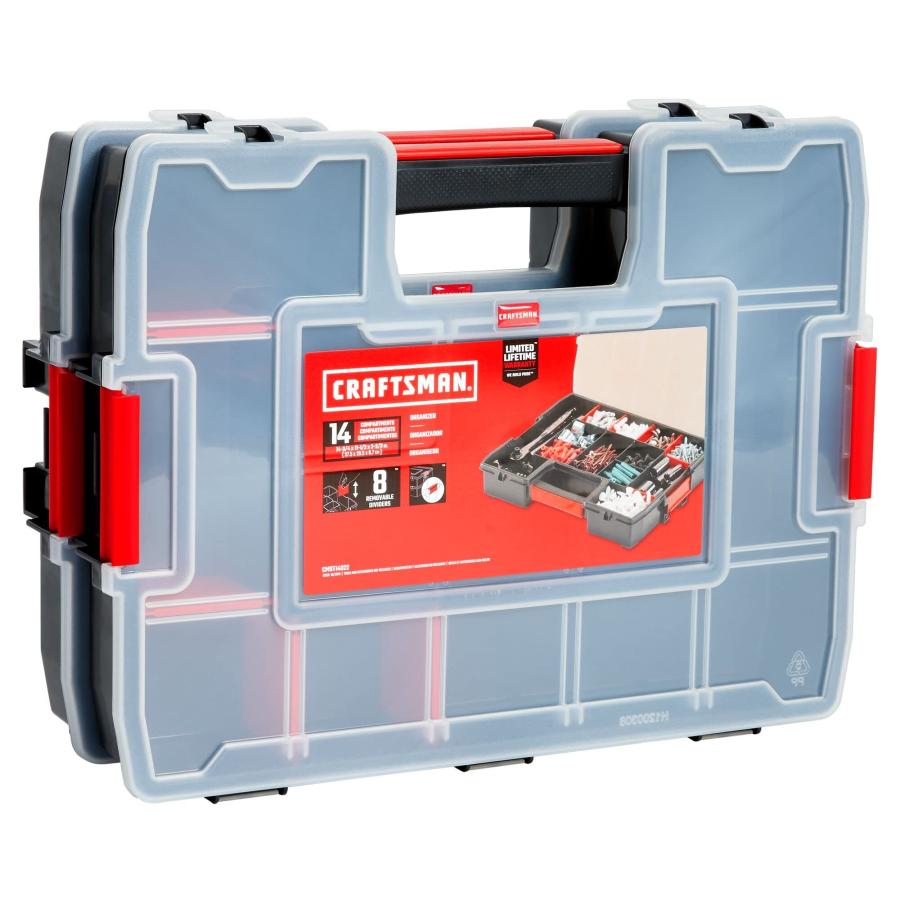 最安値挑戦中！ CRAFTSMAN Tool Organizer， 2-Packs with 14-Compartments， Lid Includes Secure Latch (CMST60944M)