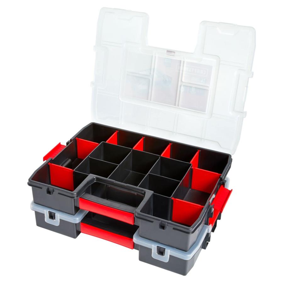 最安値挑戦中！ CRAFTSMAN Tool Organizer， 2-Packs with 14-Compartments， Lid Includes Secure Latch (CMST60944M)