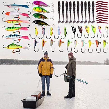 期間限定価格 Sougayilang Ice Fishing Rod and Reel Combo， Ice Fishing Gear Complete Kit， Include Ice Jig and Ice Fishing Accessories， Spinning Ice Fishing Combos-25